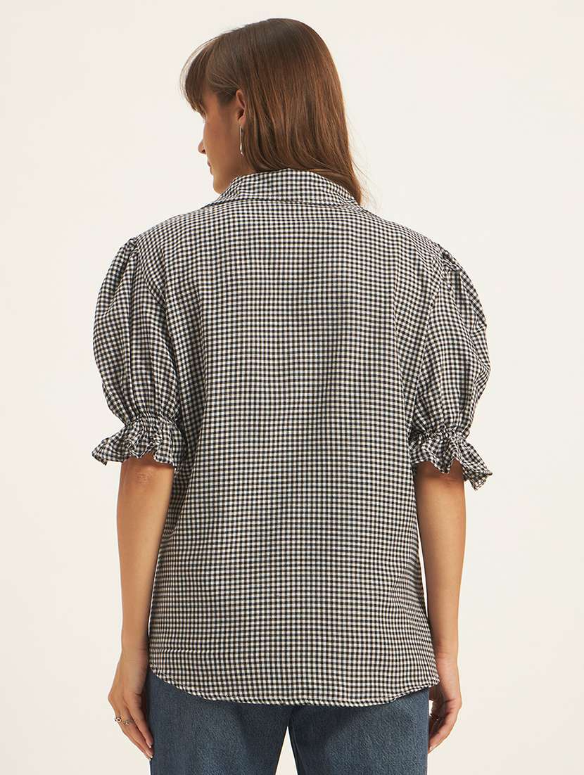 women printed puff sleeves regular fit shirt - 22594209 -  Standard Image - 4