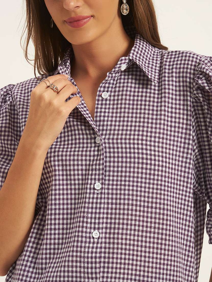 women printed puff sleeves regular fit shirt - 22594211 -  Standard Image - 1