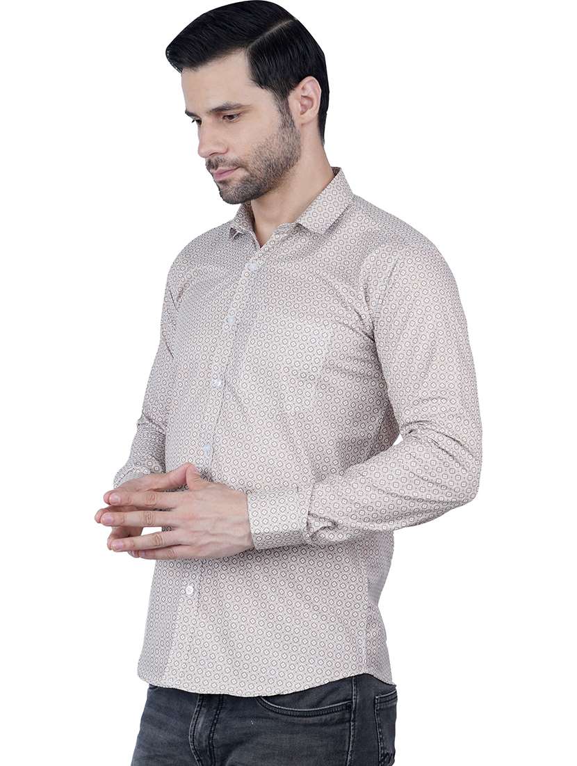 Men Geometric Long Sleeve Regular Fit Casual Shirt - 22594265 -  Standard Image - 1