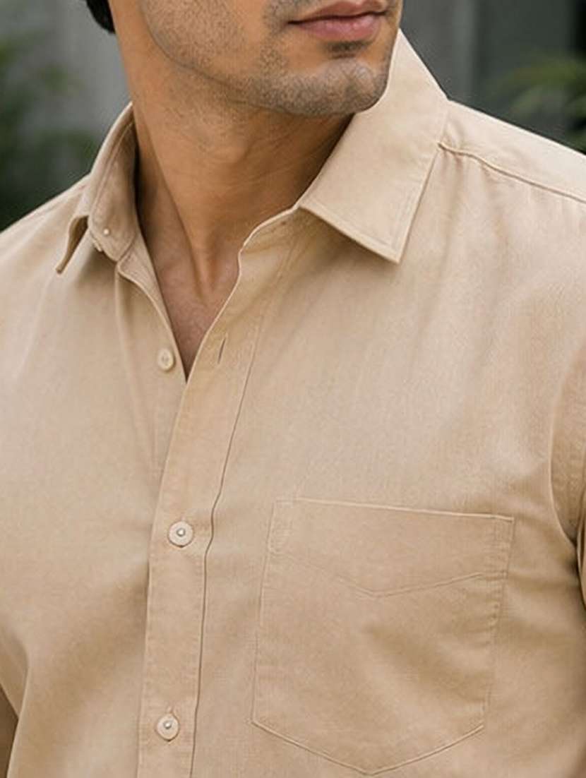 Men Solid Long Sleeve Regular Fit Casual Shirt - 22594268 -  Standard Image - 1