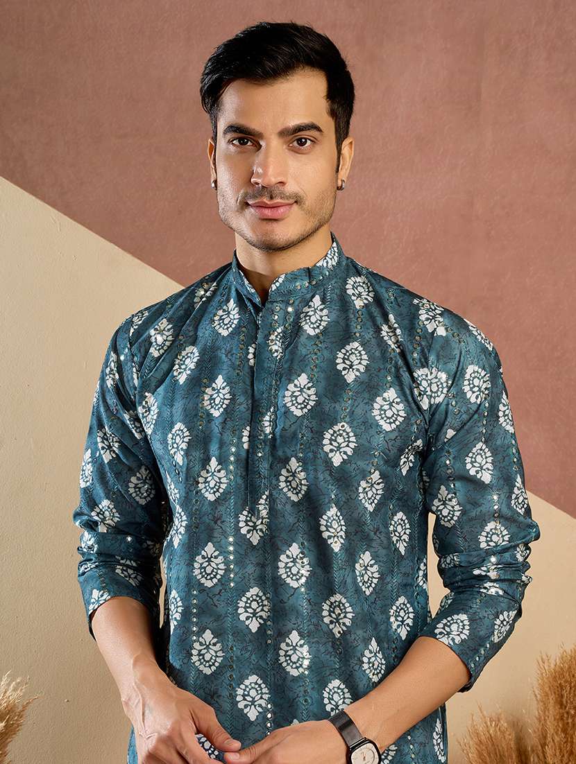 Men Printed Mandarin Neck Kurta Pyjama Set - 22594464 -  Standard Image - 1