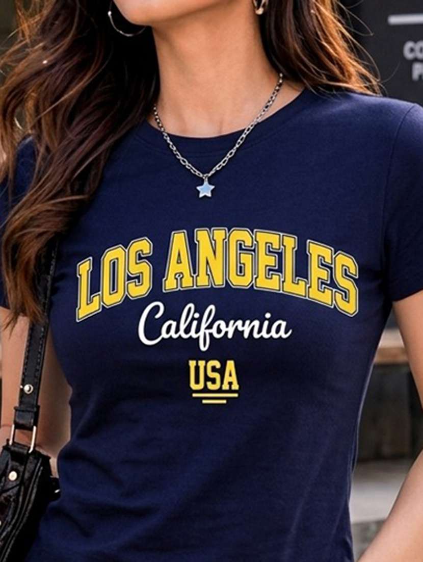 women printed short sleeve regular fit t-shirt - 22594499 -  Standard Image - 1