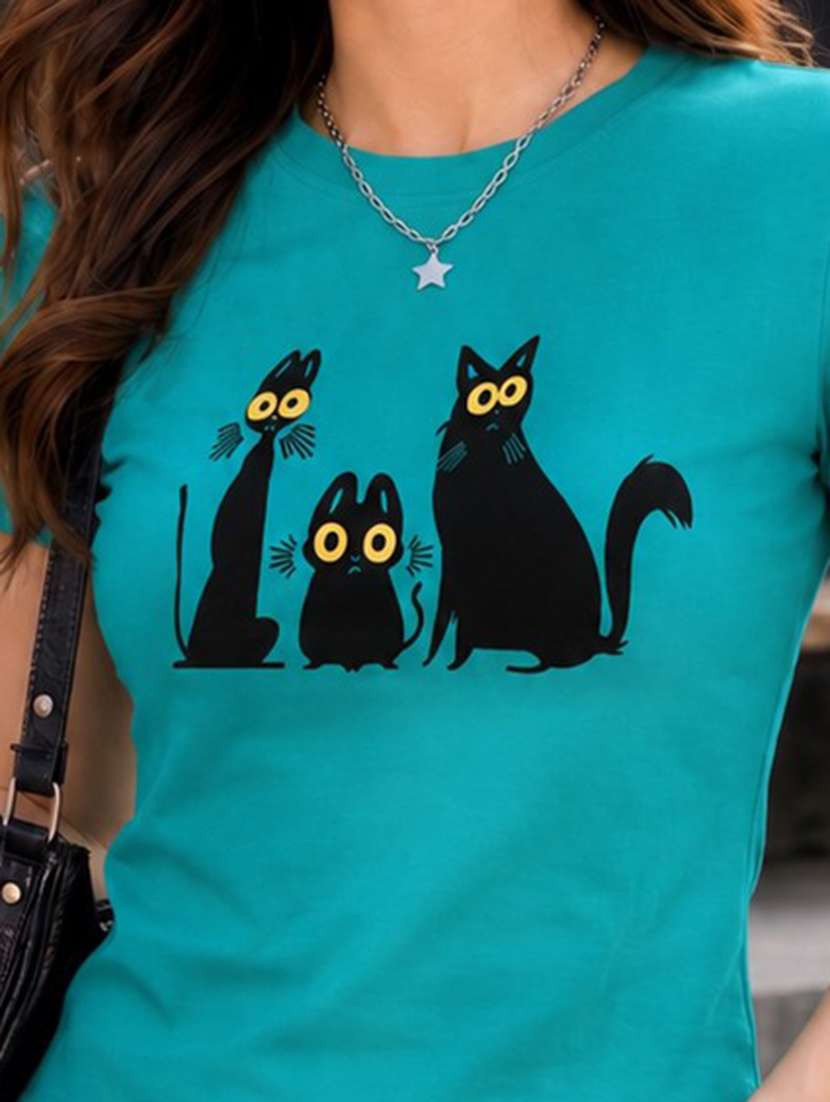 women printed short sleeve regular fit t-shirt - 22594505 -  Standard Image - 1