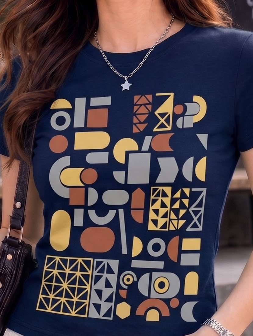 women printed short sleeve regular fit t-shirt - 22594514 -  Standard Image - 1