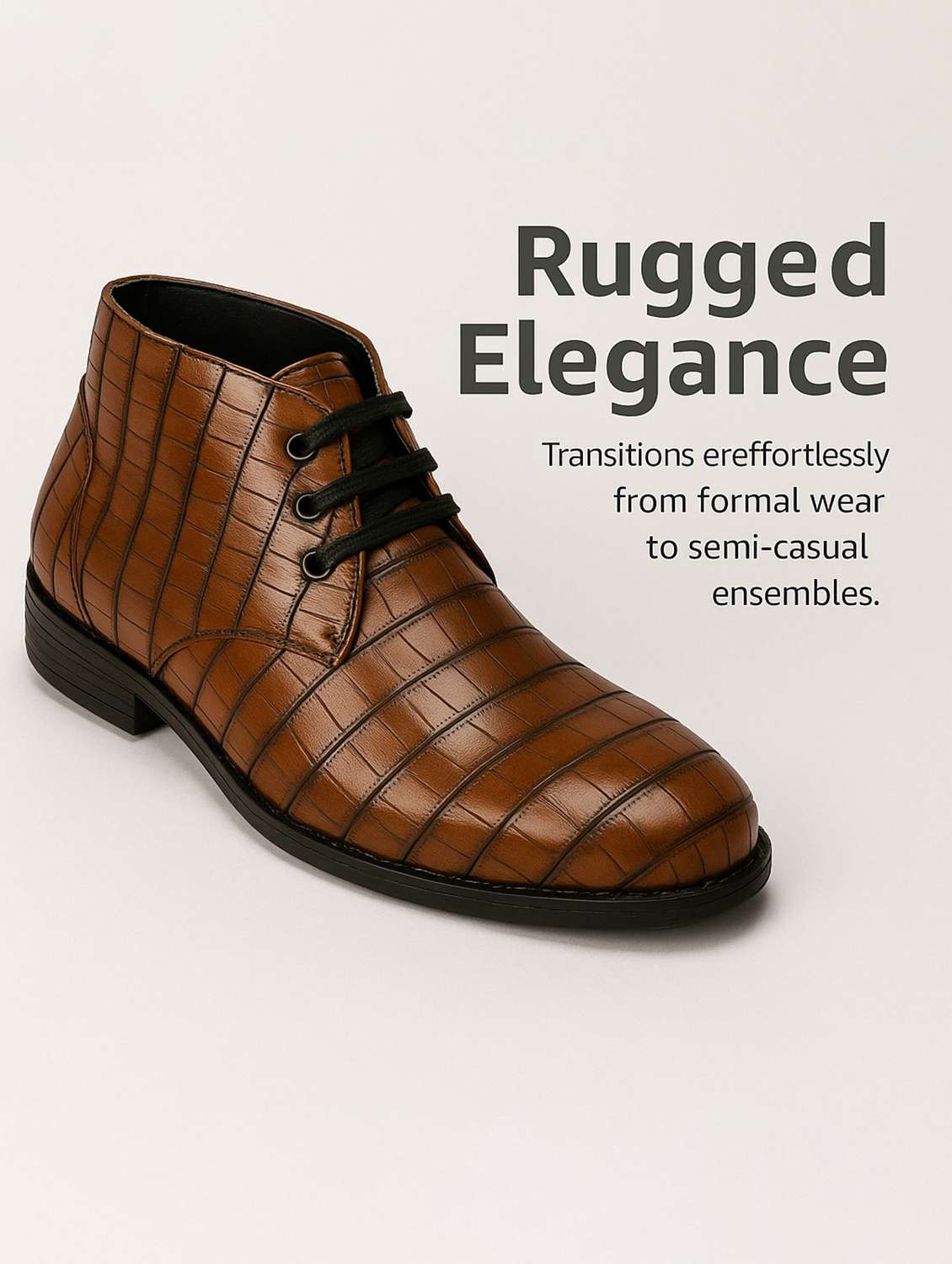 men textured lace up boots - 22594527 -  Standard Image - 6