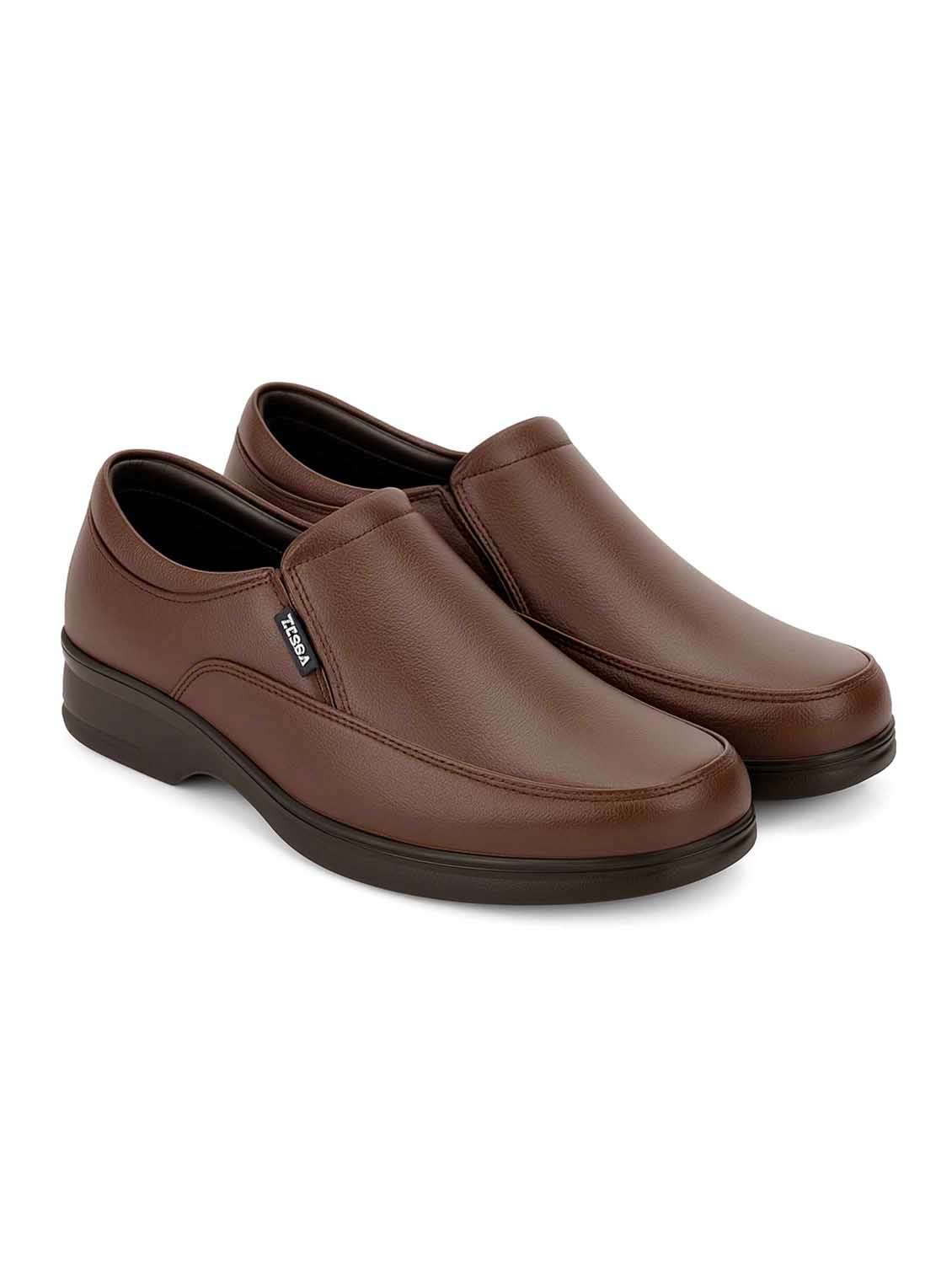 men solid slip on formal shoes - 22594535 -  Standard Image - 1