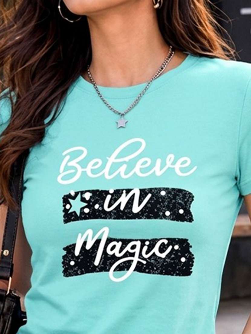 women printed short sleeve regular fit t-shirt - 22594542 -  Standard Image - 1