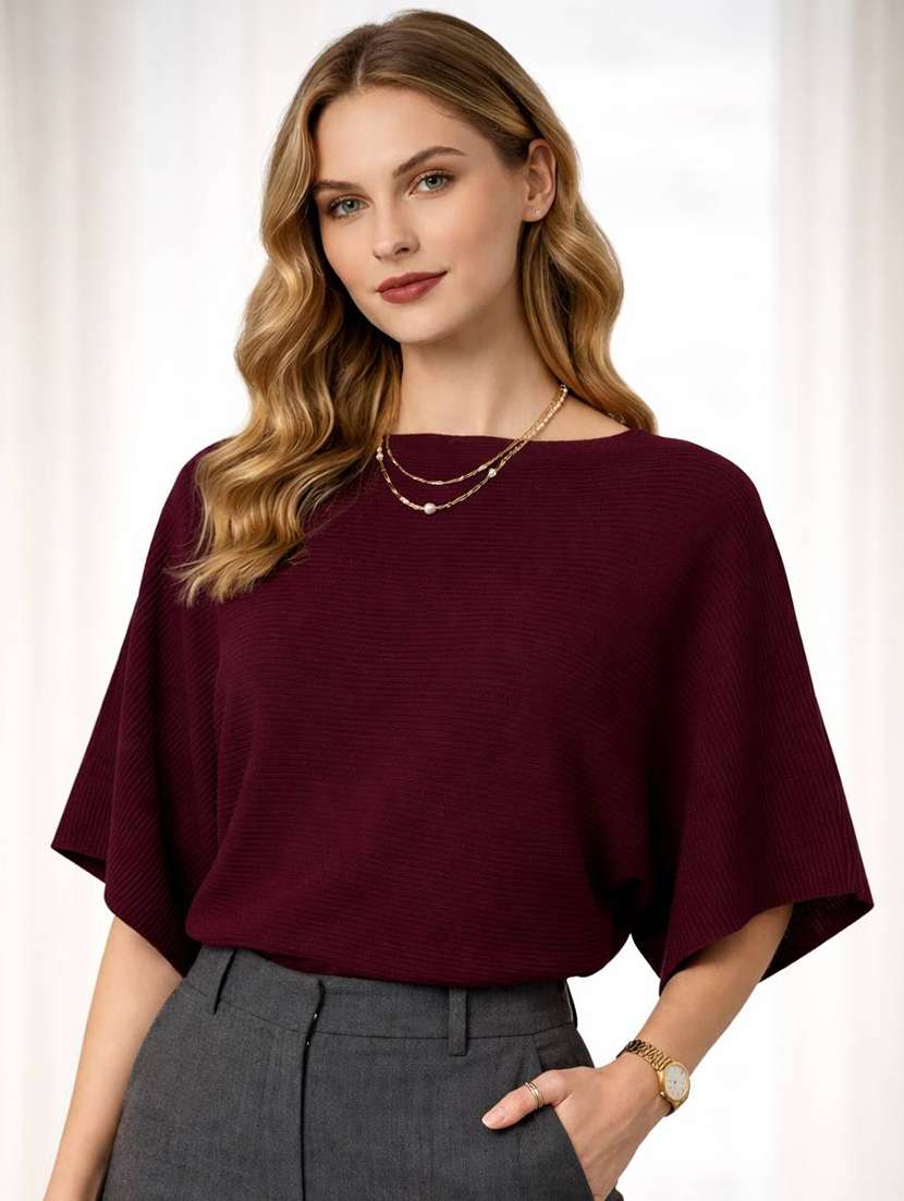 women self design kimono sleeves regular top - 22594548 -  Standard Image - 1
