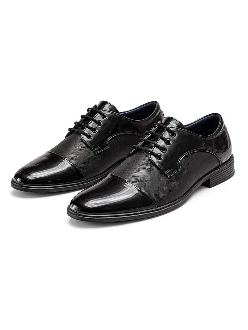 men textured lace up derby shoes - 22594574 -  Standard Image - 1