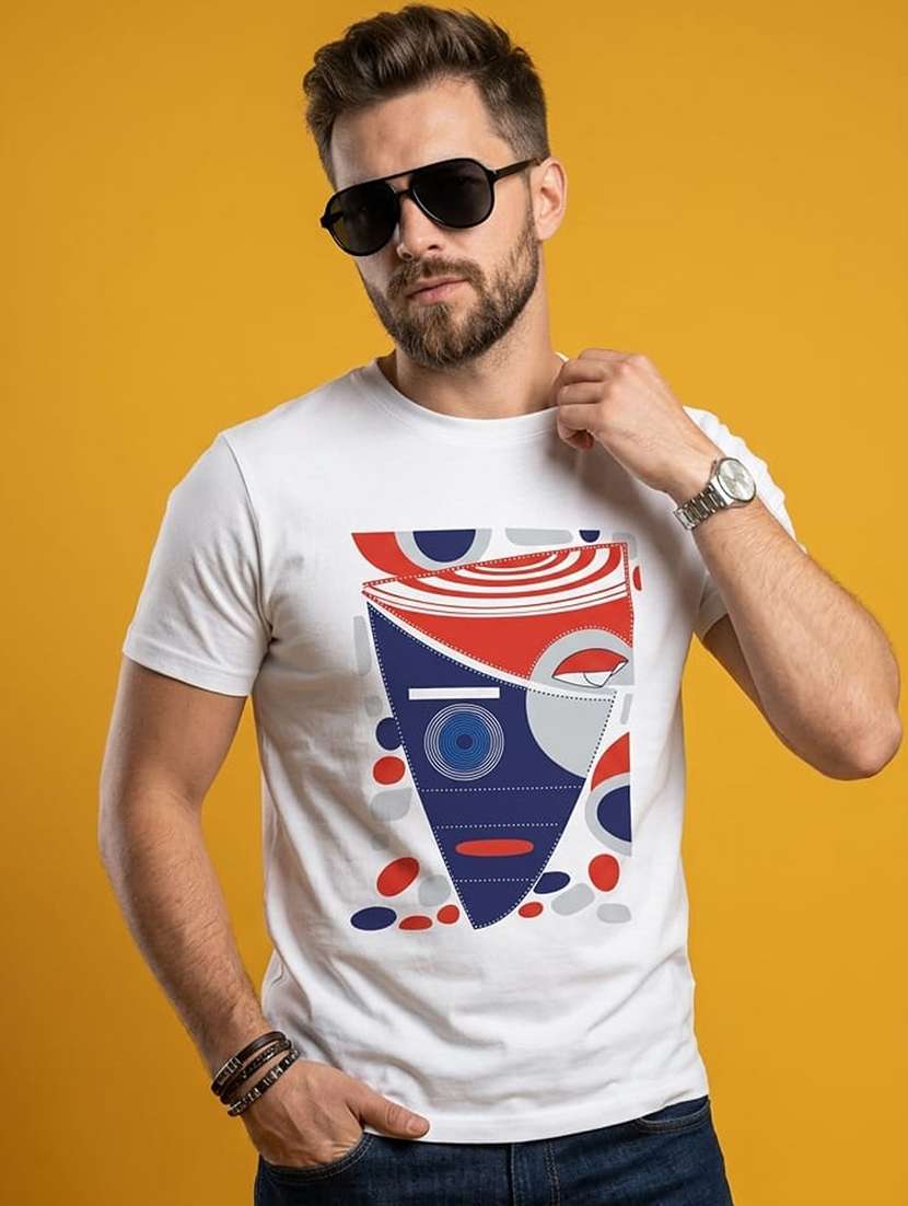 men printed short sleeve regular fit t-shirt