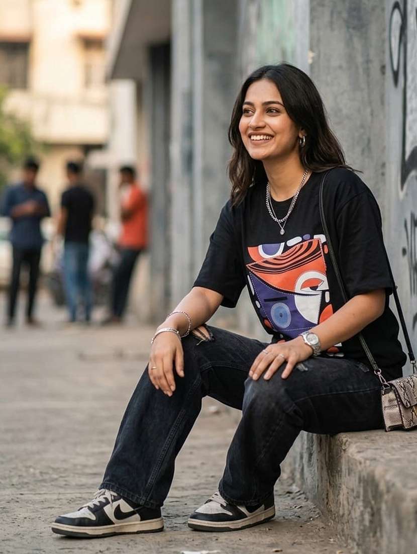 women printed short sleeves oversized t-shirt - 22594581 -  Standard Image - 4