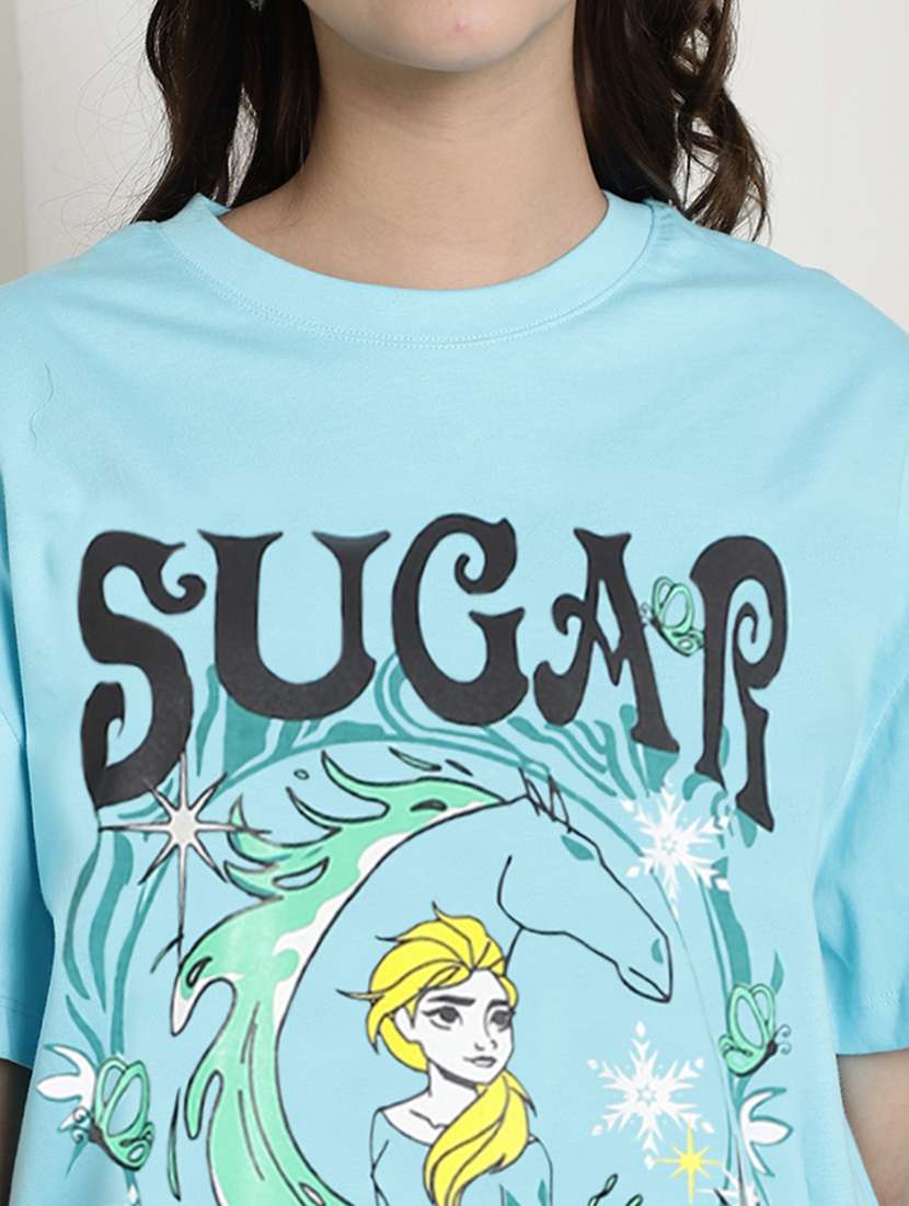 women printed short sleeve oversized t-shirt - 22594590 -  Standard Image - 1