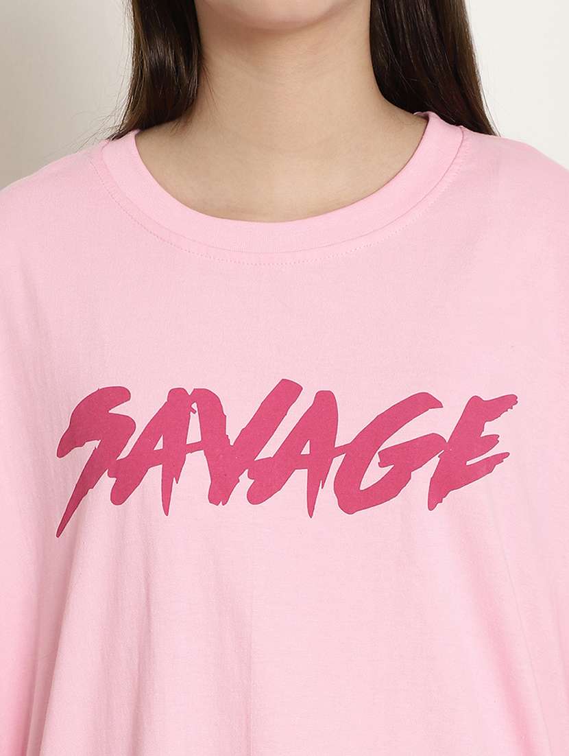 women printed short sleeve oversized t-shirt - 22594591 -  Standard Image - 1