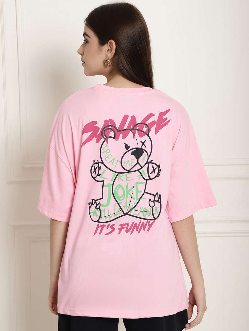 women printed short sleeve oversized t-shirt - 22594591 -  Standard Image - 4