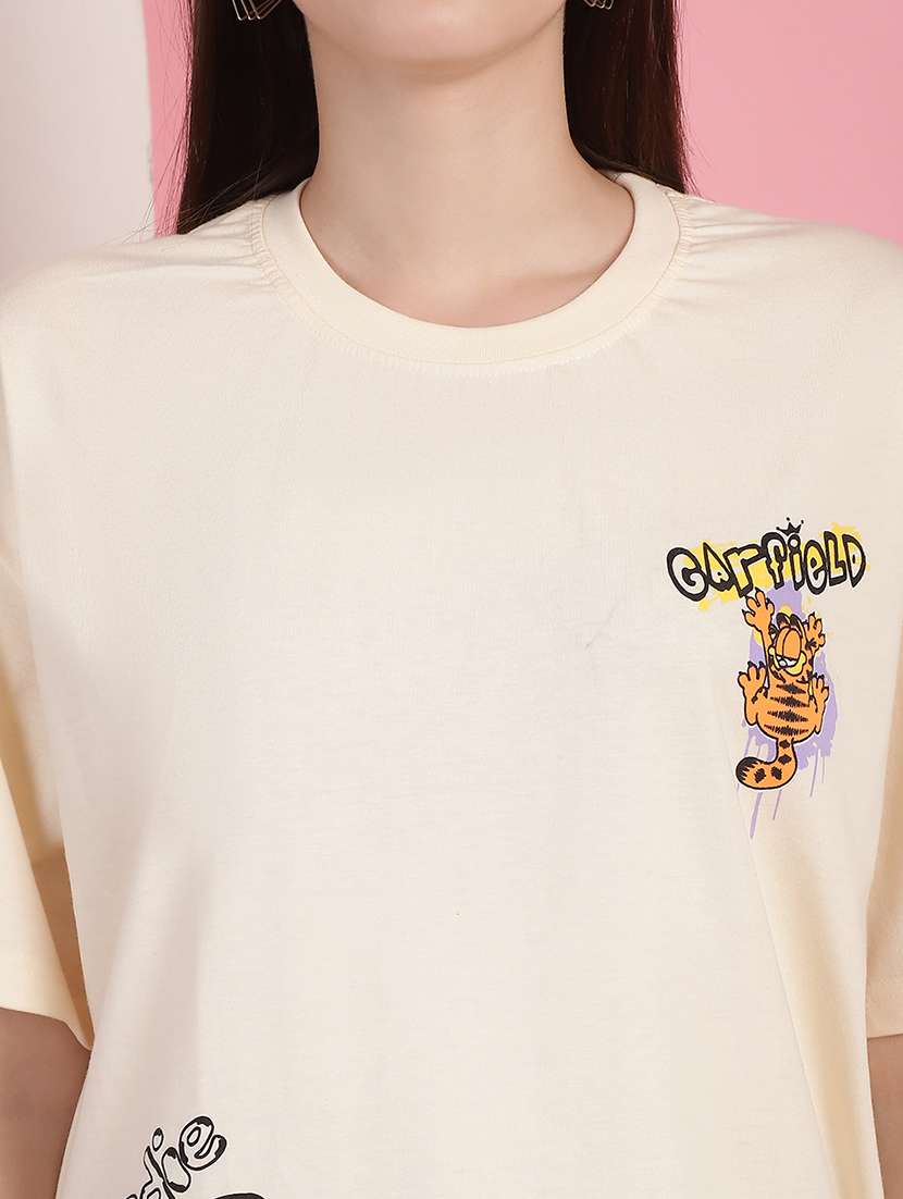 women printed short sleeve oversized t-shirt - 22594597 -  Standard Image - 1
