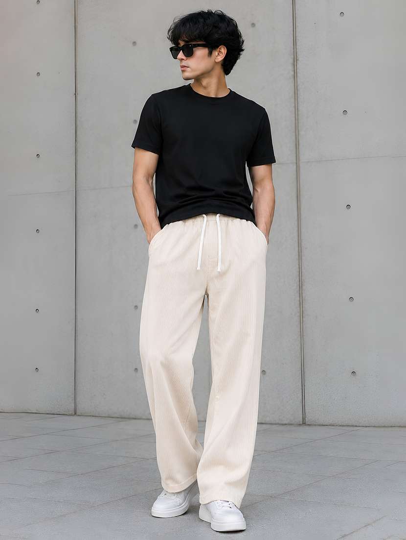 men textured mid rise regular fit track pant - 22594629 -  Standard Image - 4