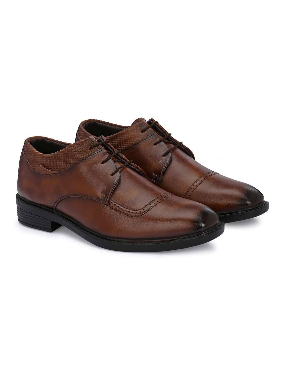 Men Brown Lace-up Derby - 22594696 -  Standard Image - 1