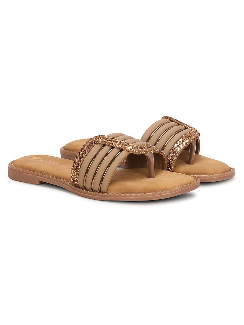 women embellished toe separator flats - 22594763 -  Standard Image - 1