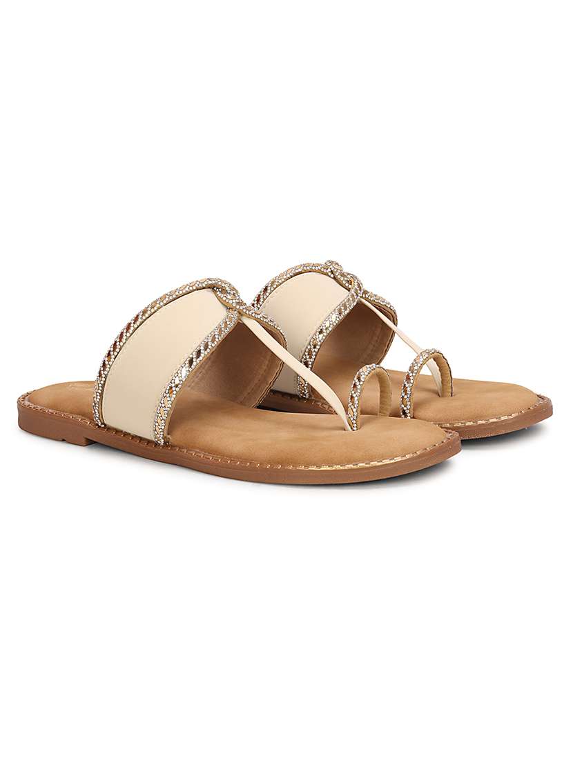 women embellished one toe flats - 22594765 -  Standard Image - 1