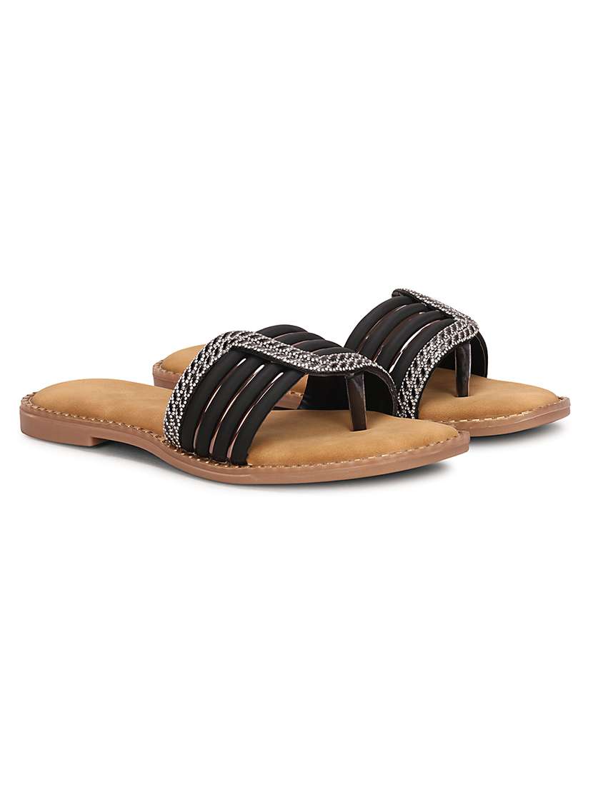 women embellished toe separator flats - 22594766 -  Standard Image - 1