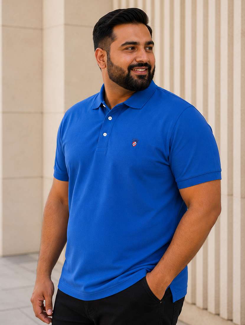 men solid short sleeves polo t-shirt