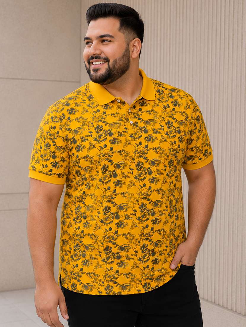 men printed short sleeves polo t-shirt