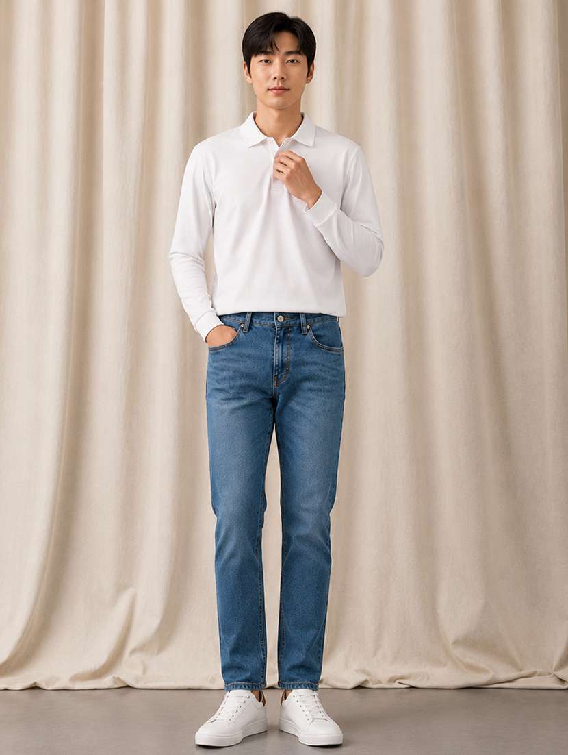 Men Solid Long Sleeves Polo T-shirt - 22595313 -  Standard Image - 4