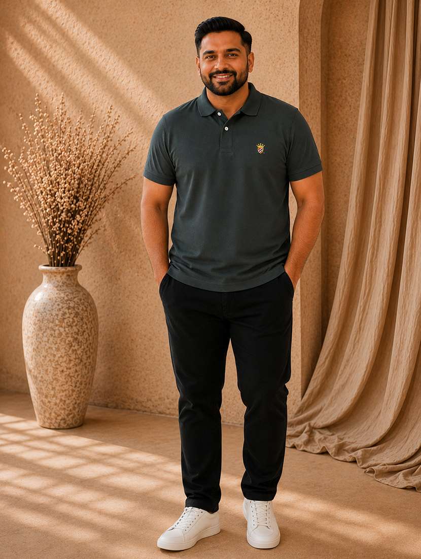 men solid short sleeves polo t-shirt - 22595316 -  Standard Image - 4