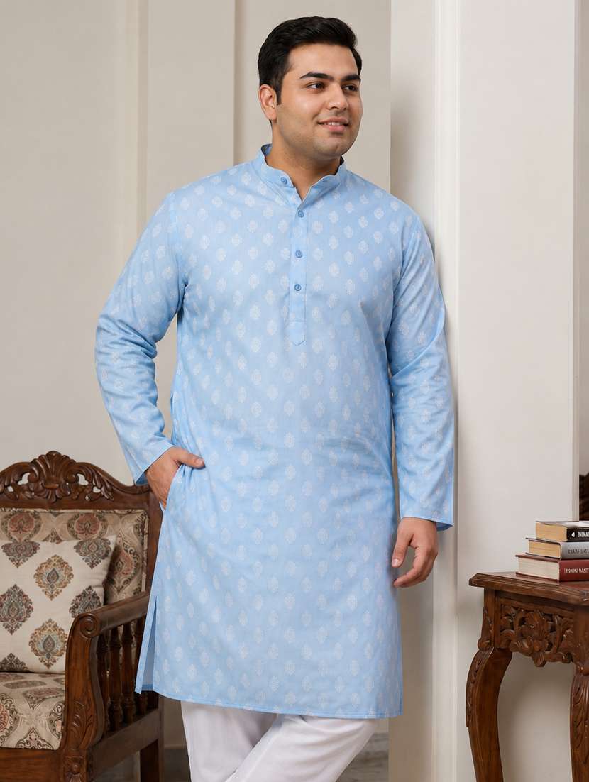 Men Printed Mandarin Neck Kurta Pyjama Set - 22595349 -  Standard Image - 1