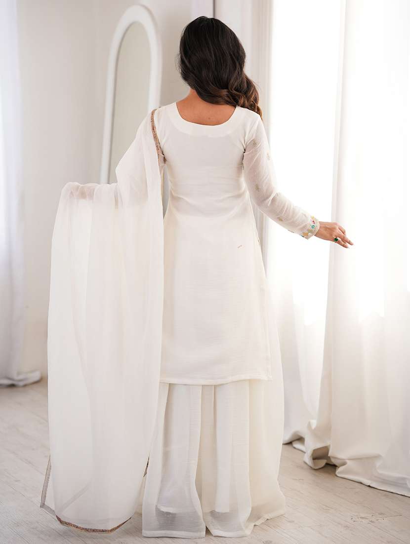 Women Embroidered Long Sleeves Kurta Palazzo Set With Dupatta - 22595398 -  Standard Image - 4