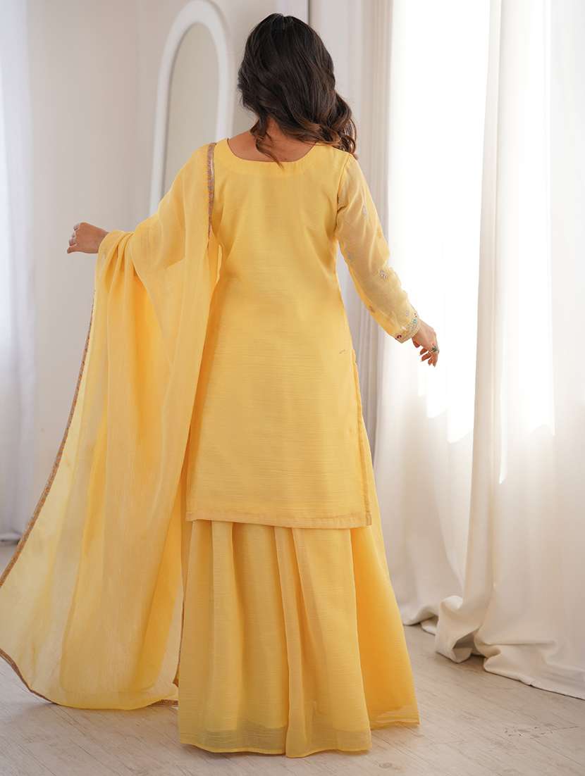 Women Embroidered Long Sleeves Kurta Palazzo Set With Dupatta - 22595399 -  Standard Image - 4