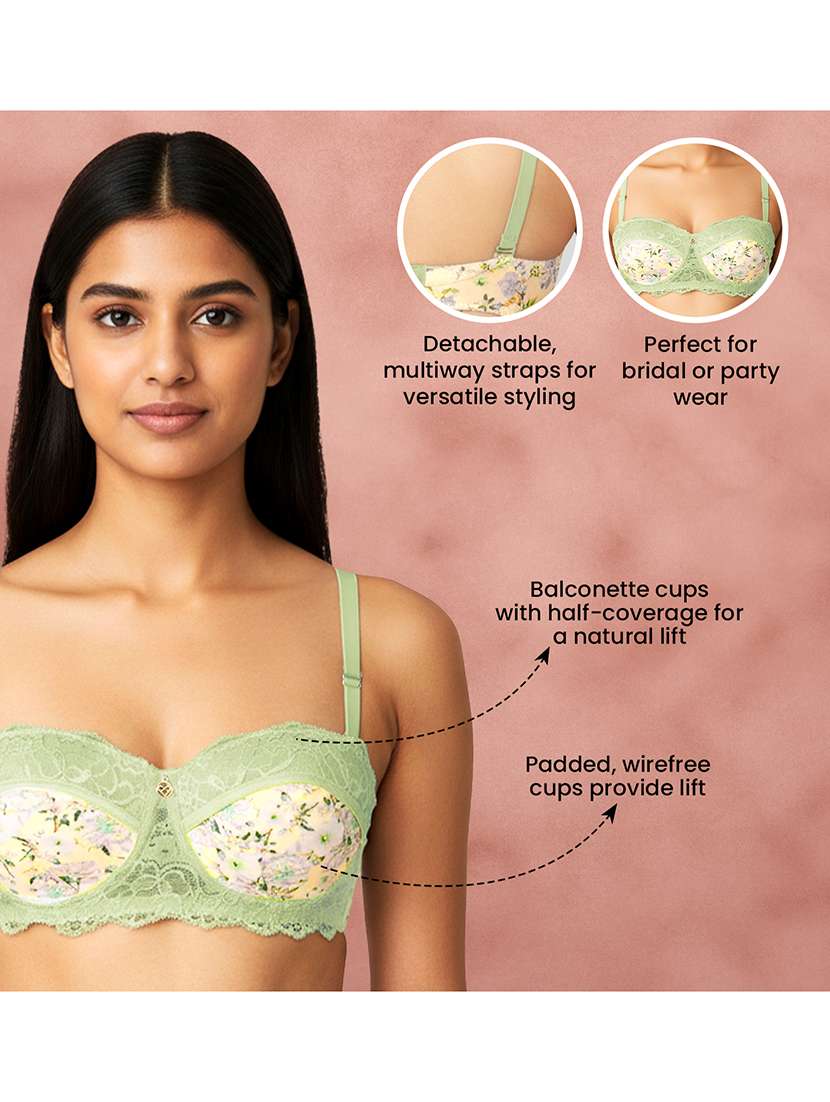 Women Printed Half Coverage Balconette Bra - 22595489 -  Standard Image - 4
