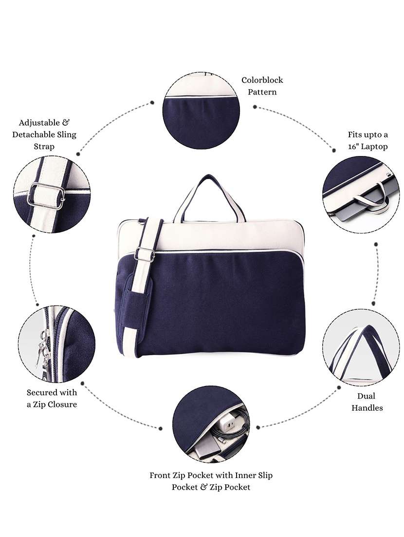 women colourblocked regular laptop bag - 22595522 -  Standard Image - 4