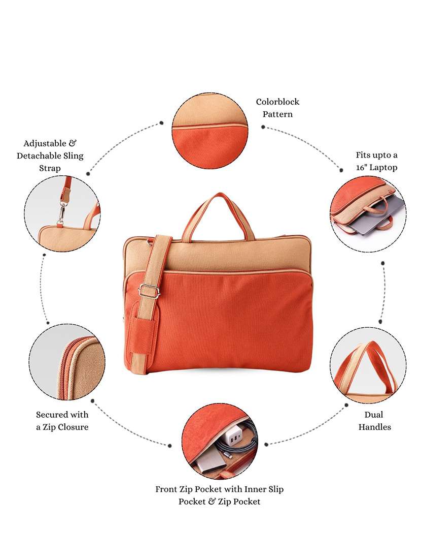 women colourblocked regular laptop bag - 22595523 -  Standard Image - 4