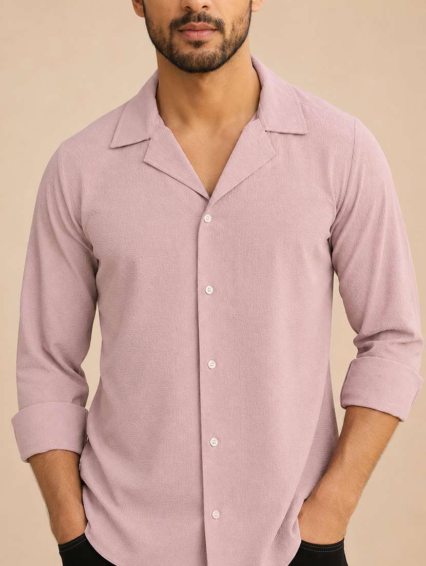 Men Solid Long Sleeve Regular Fit Casual Shirt - 22595571 -  Standard Image - 1