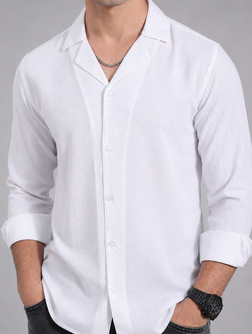 Men Solid Long Sleeve Regular Fit Casual Shirt - 22595573 -  Standard Image - 1
