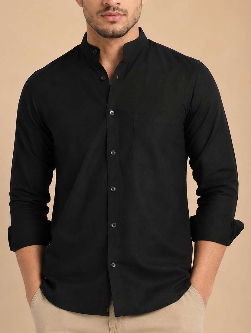 Men Solid Long Sleeve Regular Fit Casual Shirt - 22595580 -  Standard Image - 1