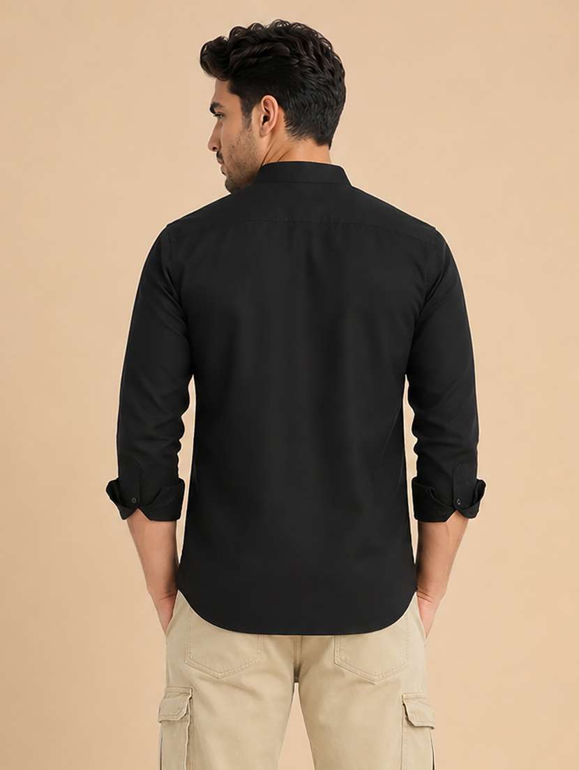 Men Solid Long Sleeve Regular Fit Casual Shirt - 22595580 -  Standard Image - 4