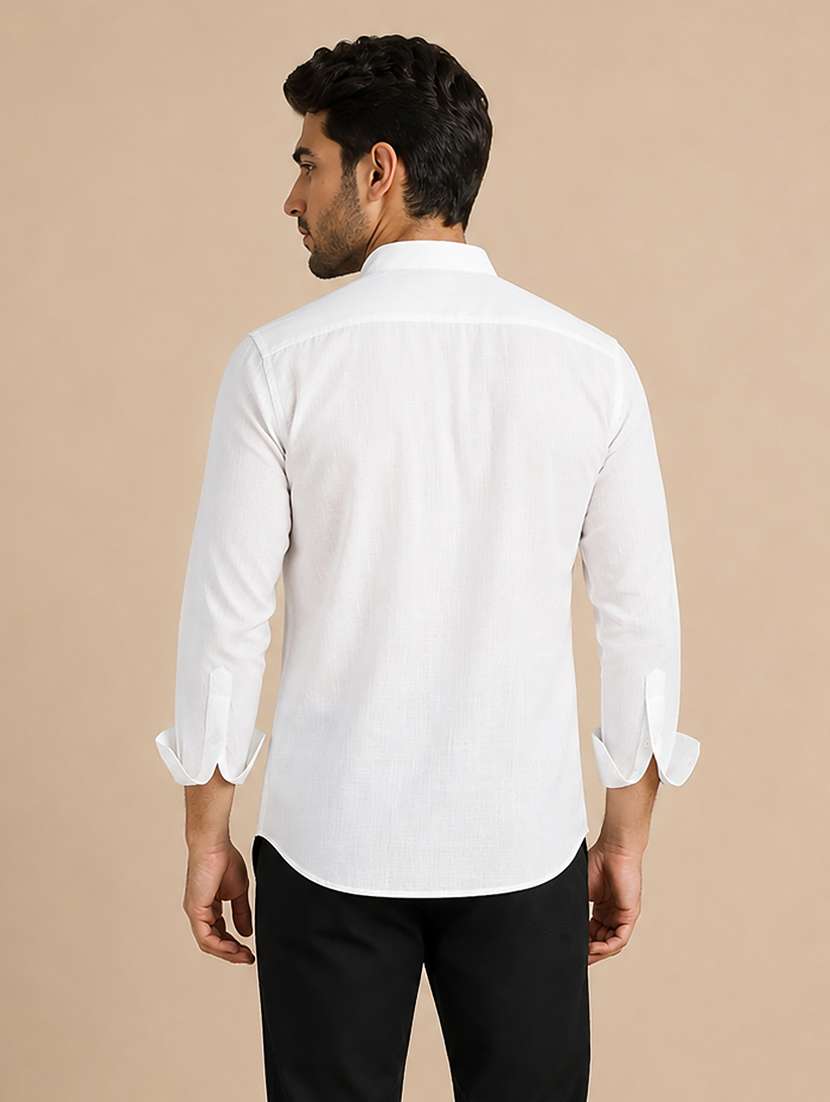 men solid long sleeve regular fit casual shirt - 22595581 -  Standard Image - 4