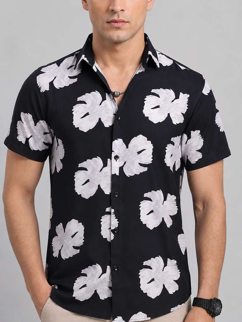 Men Floral Short Sleeve Regular Fit Casual Shirt - 22595583 -  Standard Image - 1