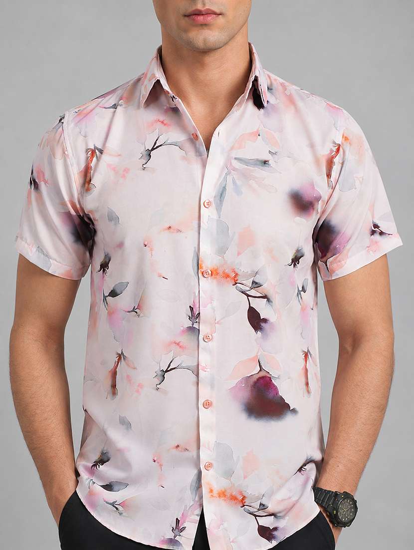 Men Printed Short Sleeve Regular Fit Casual Shirt - 22595587 -  Standard Image - 1