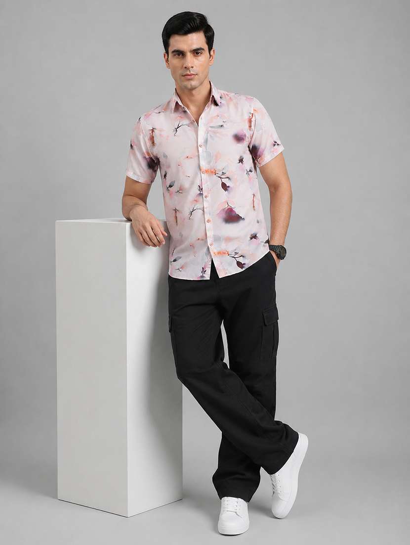 Men Printed Short Sleeve Regular Fit Casual Shirt - 22595587 -  Standard Image - 4