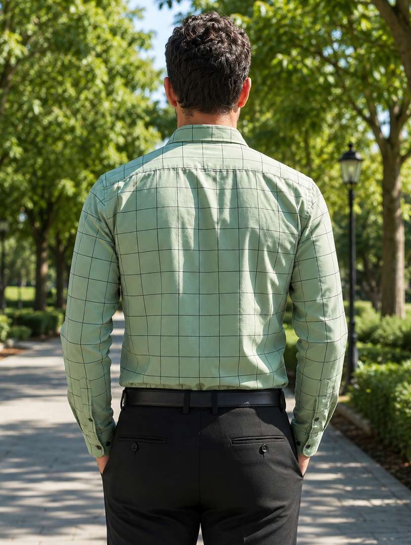 Men Checkered Long Sleeve Regular Fit Formal Shirt - 22595812 -  Standard Image - 4