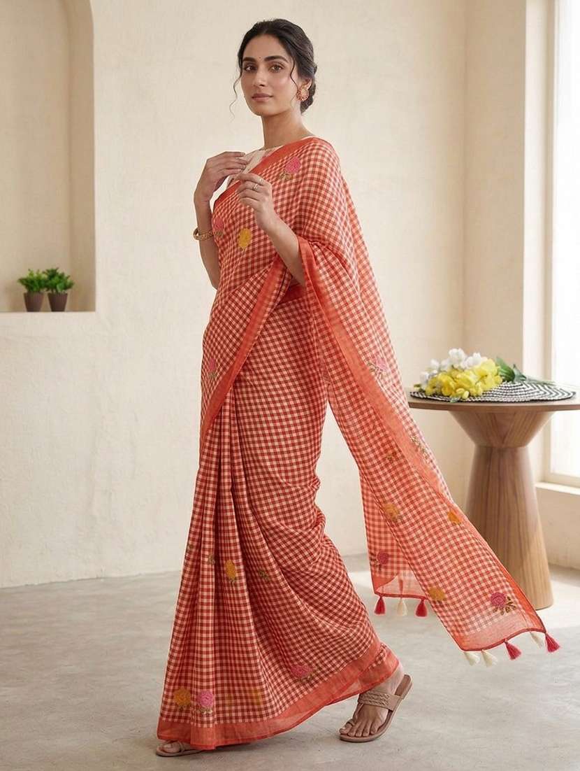 women printed casual wear saree with blouse - 22595818 -  Standard Image - 1
