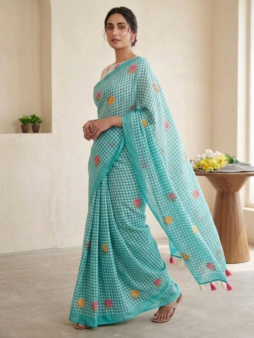 women printed casual wear saree with blouse - 22595819 -  Standard Image - 1