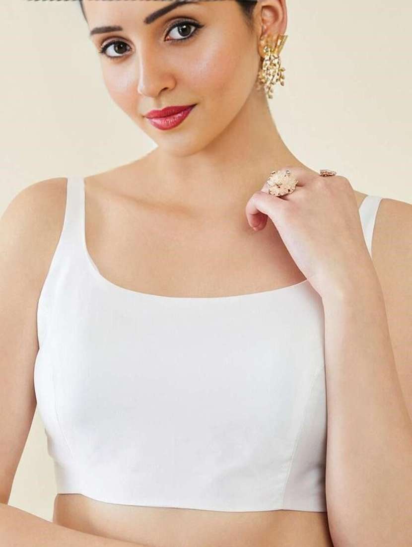 women solid sleeveless stitched blouse - 22595909 -  Standard Image - 1