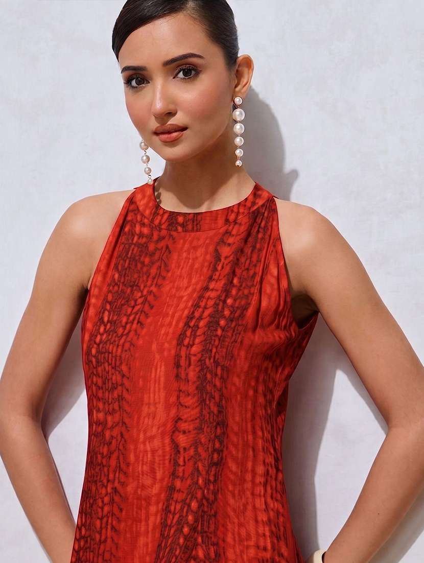 women printed sleeveless kurta pant set - 22595921 -  Standard Image - 1