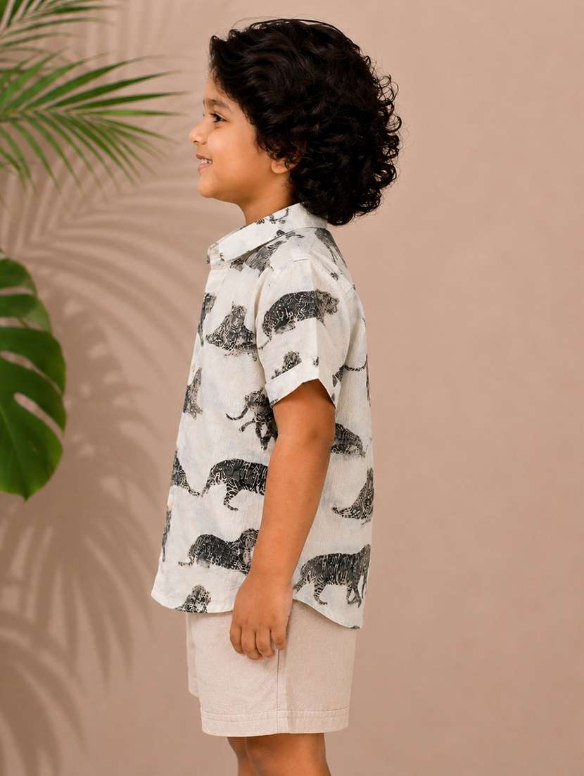 Boys Printed Short Sleeves Shirt And Shorts Set - 22596109 -  Standard Image - 1