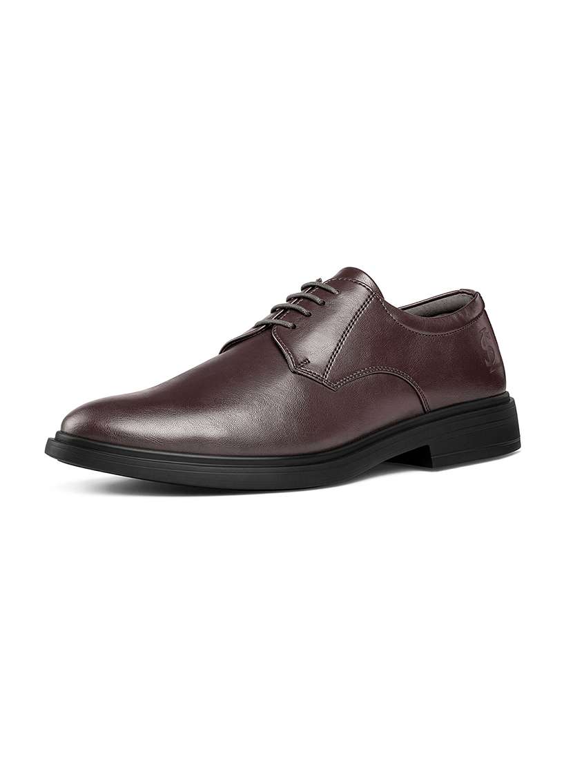 men solid lace up derby shoes - 22596111 -  Standard Image - 1