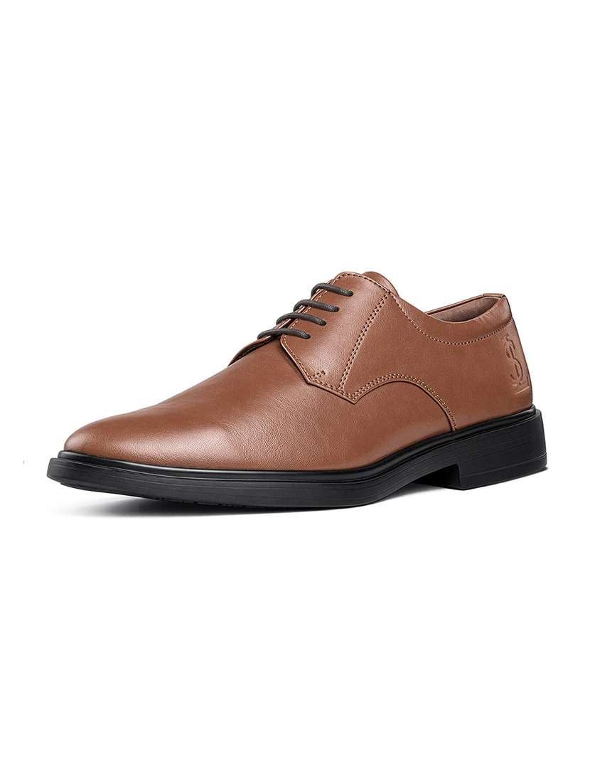 Men Solid Lace Up Derby Shoes - 22596112 -  Standard Image - 1